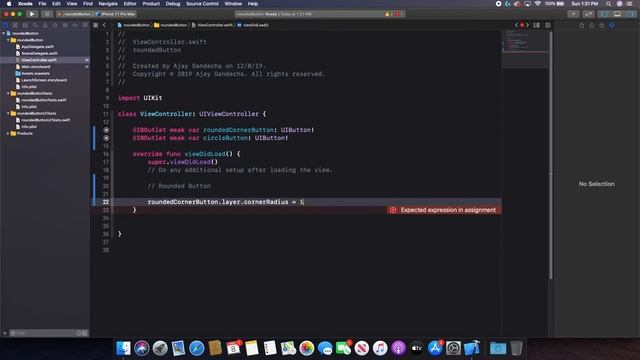 Adding Rounded and Circular Buttons | Swift 5 in Xcode 11 смотреть онлайн