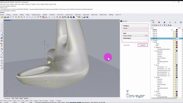 Conveyor Tutorial - Importing and Updating Rhino SubD objects in Revit смотреть онлайн