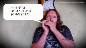 Кантри - блюз ритм # 30 на диатонической губной гармошке С + табы