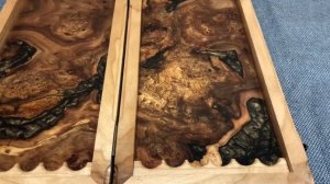 заливные нарды. обзор. кап карагача+ эпоксидная смола. результат работы. массив дерева