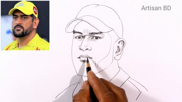Draw of Sketches Ms Dhoni Drawing  howtodraw ms dhoni from Indian cricket player