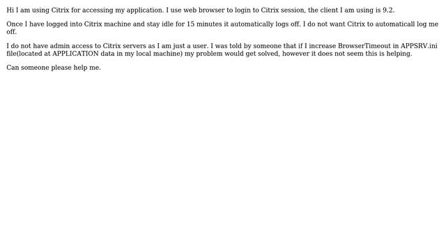 Citrix session timeout смотреть онлайн