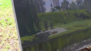 Художник Артём Пучков. Пленэр в Переславле. Вид на Преображенский собор через вал.