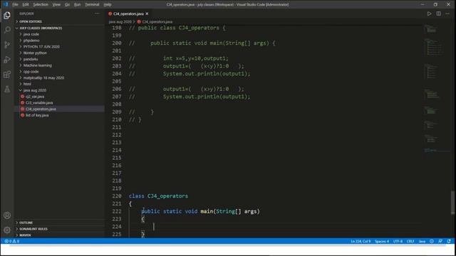 CJ4_B | CORE JAVA| Core Java Operators(Relational, Shift, Ternary, Unary)