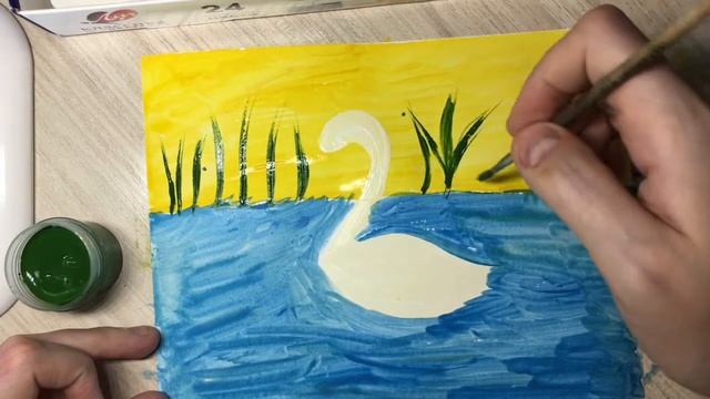 Мастер-класс по рисованию "Лебедь" смотреть онлайн