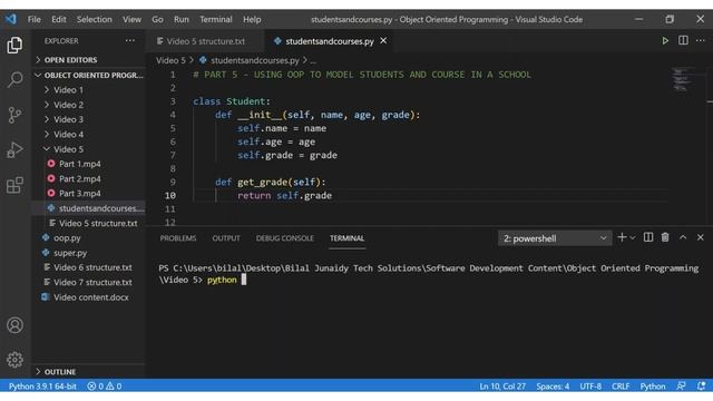 Using OOP to model students and course in a school смотреть онлайн