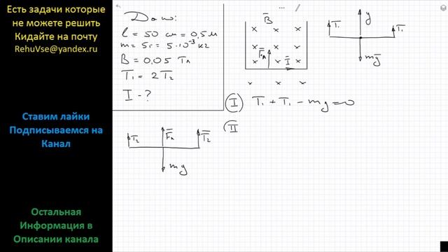Физика Прямолинейный проводник, имеющий длину 50 см и массу 5 г, подвешен горизонтально на двух смотреть онлайн