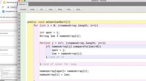 Selection Sort - Java Strings Example