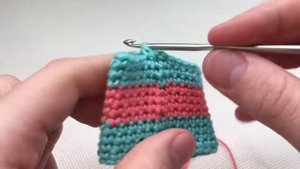 Ровный переход на другой цвет. Смена цвета крючком вкруговую