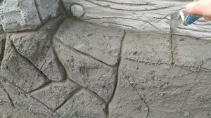 Забор из Арт-бетона.Часть7. Как сделать доски и камень на заборе из Арт-бетона.