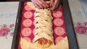 Слоёный пирог с сёмгой и картофелем:Puff pie with salmon and potatoes!Рыбный пирог