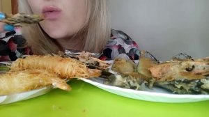 АСМР Креветки в тесте катаифи, новозеландские запечённые мидии