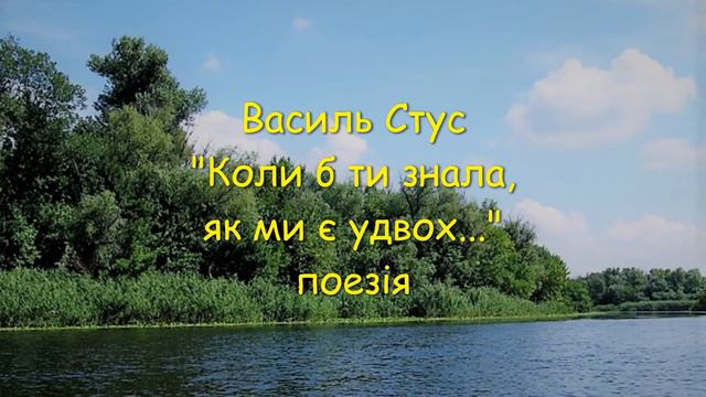 Василь Стус "Коли б ти знала, як ми є удвох..." Поезія українською.