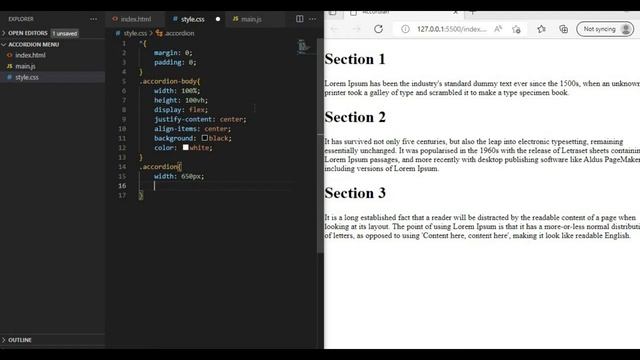 Accordion Menu with HTML, CSS, JS || Complete code