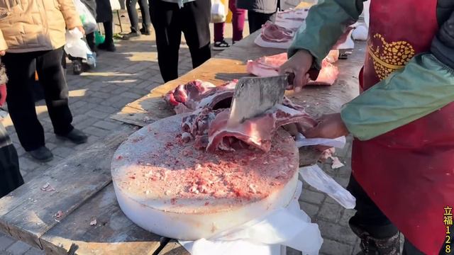 老孟東北市集賣豬肉,600多公斤肥豬被瘋搶,賣得太過癮了! 【立福128】