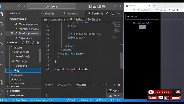 Clone ChatGPT Navbar using react hooks for beginners