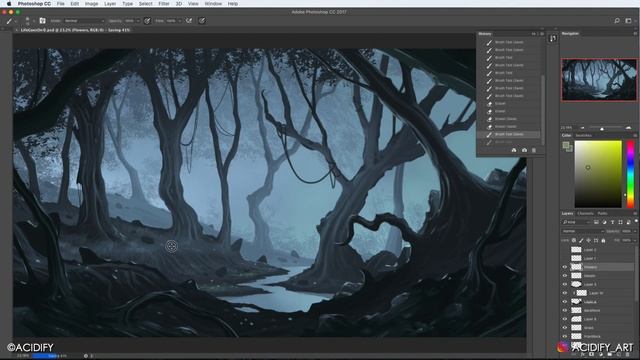 Painting A Fantasy Forest: Digital Painting Process (Photoshop - Digital Art 2021) смотреть онлайн