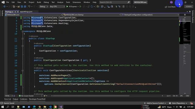 ASP .NET Core | Database Connection | Entity Framework Core | Code First | MSSQL