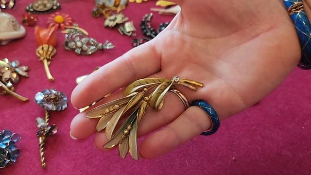 Старые редкие броши . Винтажные коллекционные украшения . Обзор покупок с блошиного рынка Франции.