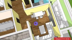 4 сотих ерга 1 этажли , 6 хонали замонавий узбекона уй проект чизмаси     Pro18