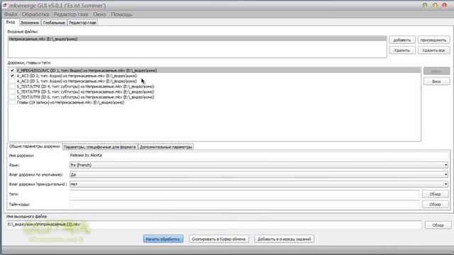 MKVMerge GUI - программа для работы с видео в формате MKV смотреть онлайн