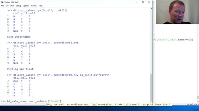 Python Basics Pandas DataFrame Sort Values Method