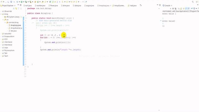 Array Program in java . what is Array. Assess the Array index value. Array length. declaration arra