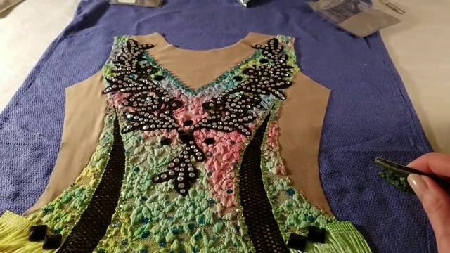 Радужный купальник с бахромой. Окончание. Rainbow RG leotard with trim skirt. смотреть онлайн