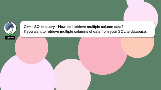 C++ : SQlite query - How do I retrieve multiple column data?