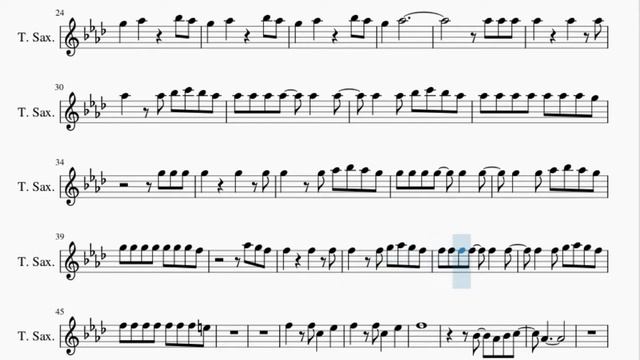 Tenor Sax Sheet Music: How to play The Ketchup Song (Asereje) by Las Ketchup смотреть онлайн