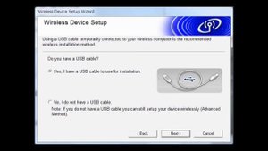 Wireless Setup using a USB cable DCPL2520DW DCPL2540DW