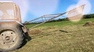 Самодельные грабли-волокуши на МТЗ 82.1/Homemade rake-shovel at MTZ 82.1