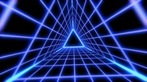 Ретро-футуристический неоновый туннель с треугольной сеткой ¦ Фон для видео ¦ Футаж