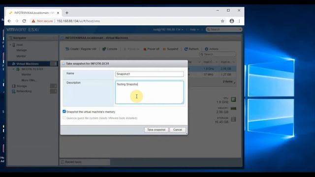 How to take VMware Virtual Machine Snapshots and Revert the Snapshot смотреть онлайн