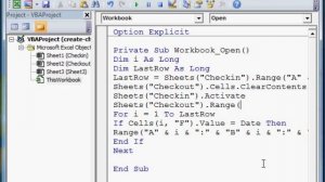 Create checkout list automatically using Excel VBA