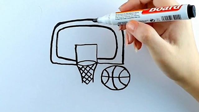Basketball basket and ball drawing for kids / Баскетбольная корзина и рисунок мяча для детей смотреть онлайн