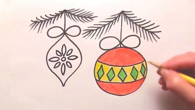 Как Нарисовать Новогодние Игрушки❄️Нарисовать Елочные Украшения?How to Draw Christmas  Ornaments