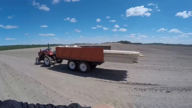 Минитрактор 4x4 едем за обрешёткой на ангар rossel 244 смотреть онлайн