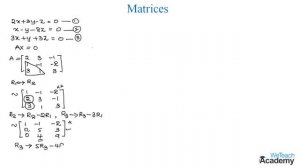 028-Solution of Homogeneous System of Linear Equations Example  1  Matrices  Maths Algebra_v720P