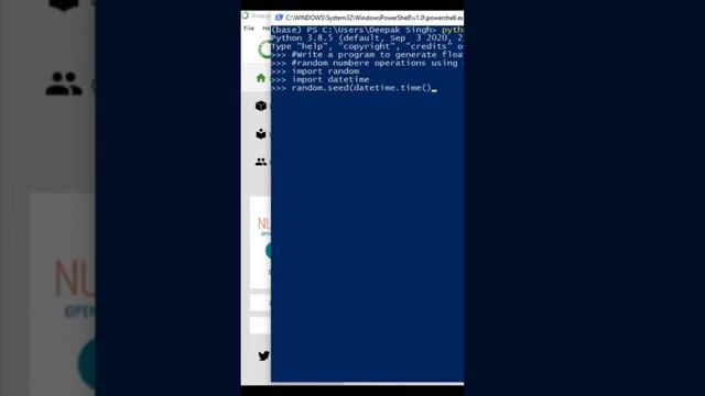 Python Program |gen.  float, int random nos.|Anaconda Powershell 12