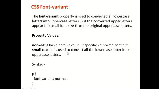 CSS Font Variant in Hindi(Part-49)for beginners | How do I change font Variant in CSS?| font Varian