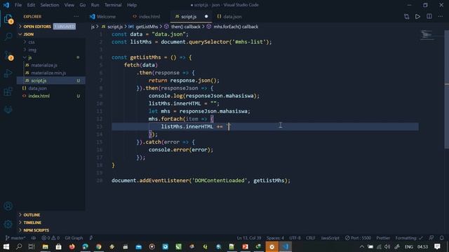 Belajar Menjadi Front End Web Developer - Akses File JSON dengan Javascript