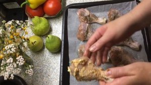 Медовая курица с грушами./////Honey chicken with pears