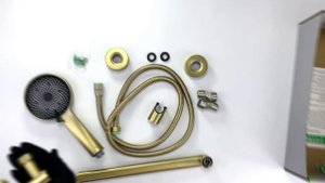 Смеситель Fmark FS8225C (матовое золото) для ванны и душа