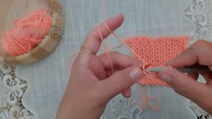 Интересная ажурная сетка без накидов. Вязание спицами разной толщины.