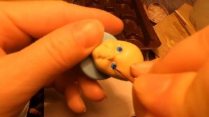 Роспись лица из полимерной глины для ватной игрушки