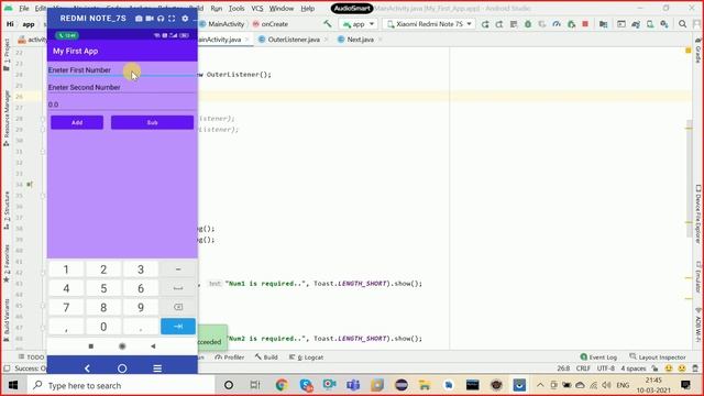 #10 Event Handling  |  Event Delegate Model  | Java | Android Studio | Android App Development