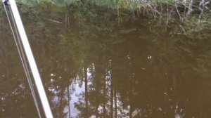Навесной транец на одноместной надувной лодке.первый выход на воду.