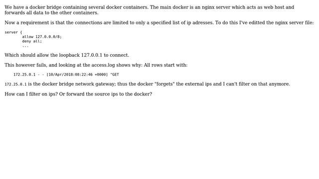 Docker bridge and nginx allowed ip смотреть онлайн