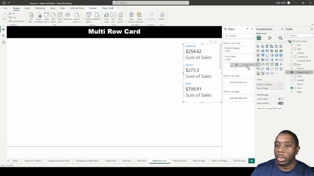 5.4 How to create Multi - Row Card in Power BI | Power BI Tutorial for Beginners | By